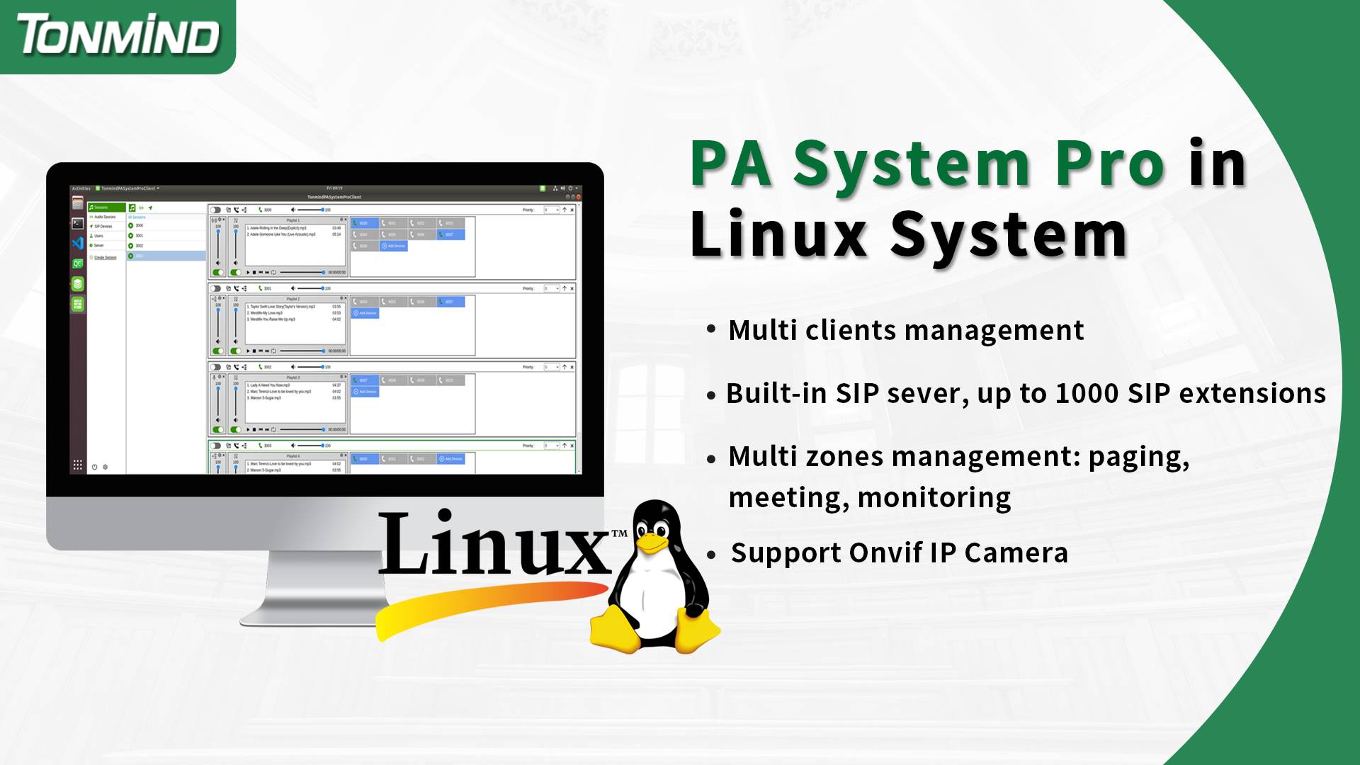 Tonmind lance la version Linux de PA System Pro pour étendre les scénarios d'application